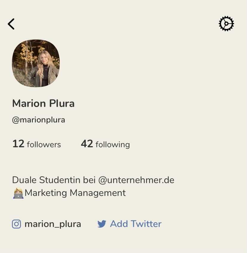 Screenshot: Clubhouse-Profil Marion Plura