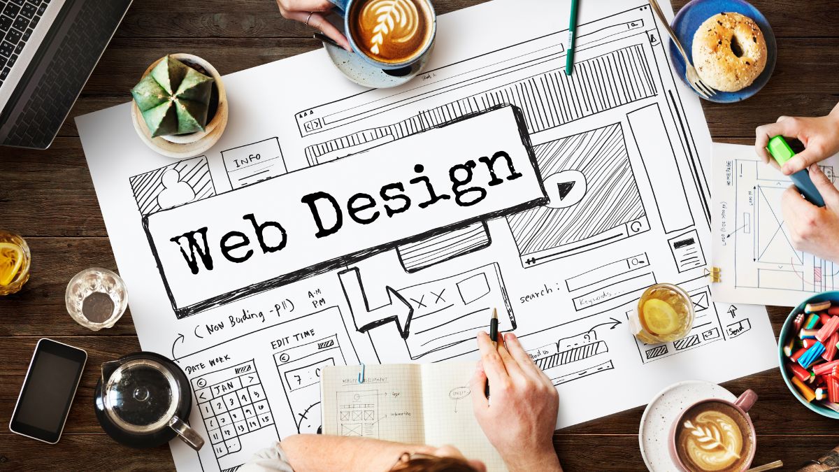 Webdesign-Trends 2023: Ein großes Plakat mit der Aufschrift Webdesign.